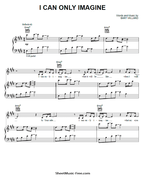 I Can Only Imagine Sheet Music PDF MercyMe Free Download