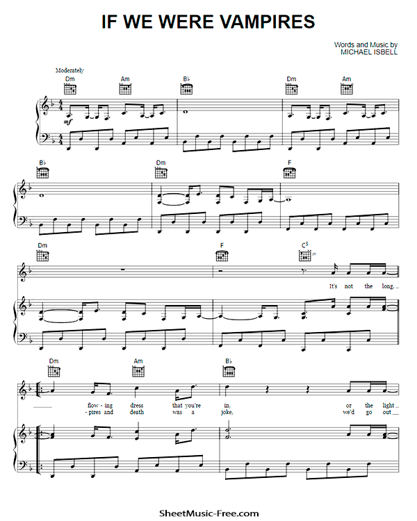 If We Were Vampires Sheet Music PDF Jason Isbell and the 400 Unit Free Download