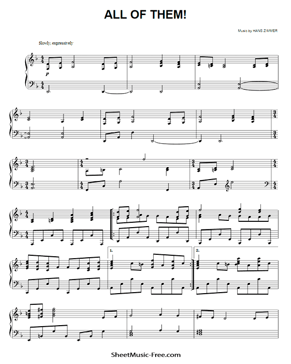 All Of Them Sheet Music PDF from King Arthur Free Download