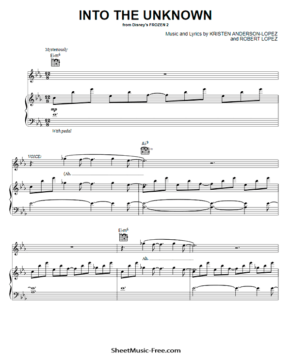 Into The Unknown Sheet Music PDF Frozen Free Download
