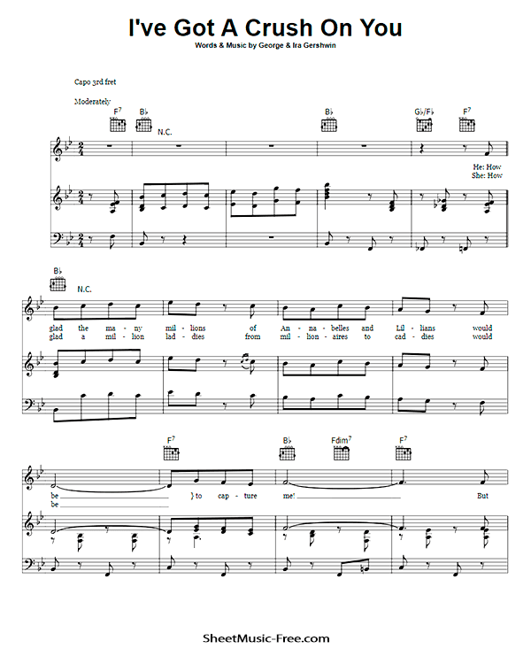 I've Got A Crush On You Sheet Music PDF George Gershwin Free Download