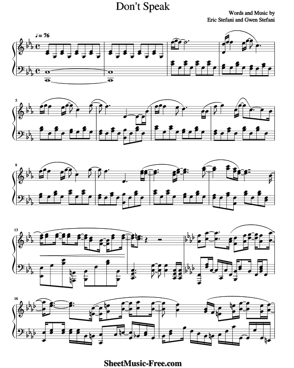 Don't Speak-Sheet-Music-PDF-No Doubt-(Piano-Tutorial-Version)