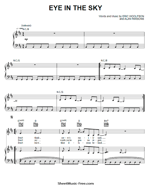 Eye In The Sky Sheet Music PDF Alan Parsons Project Free Download