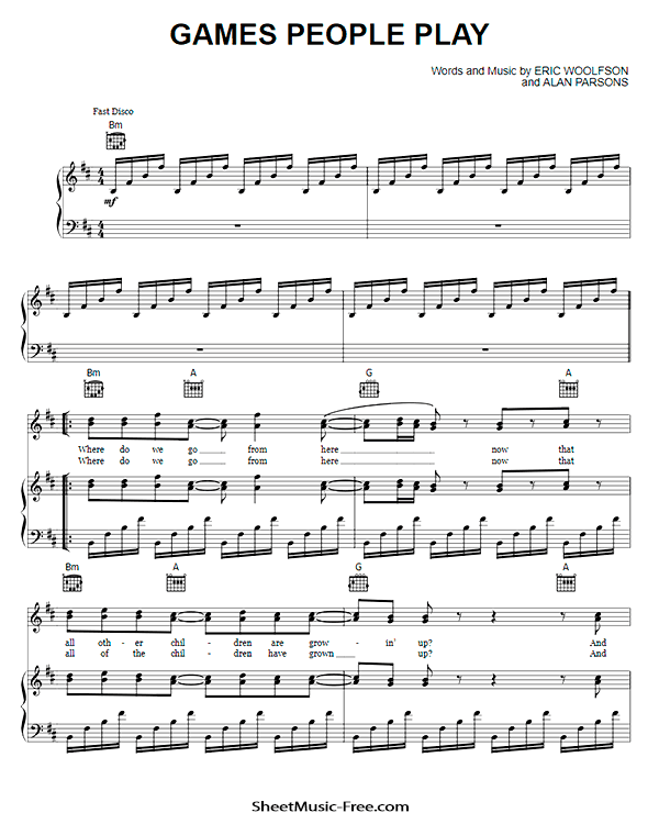 Games People Play Sheet Music PDF Alan Parsons Project Free Download