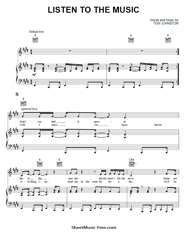 Listen To The Music Sheet Music PDF The Doobie Brothers Free Download