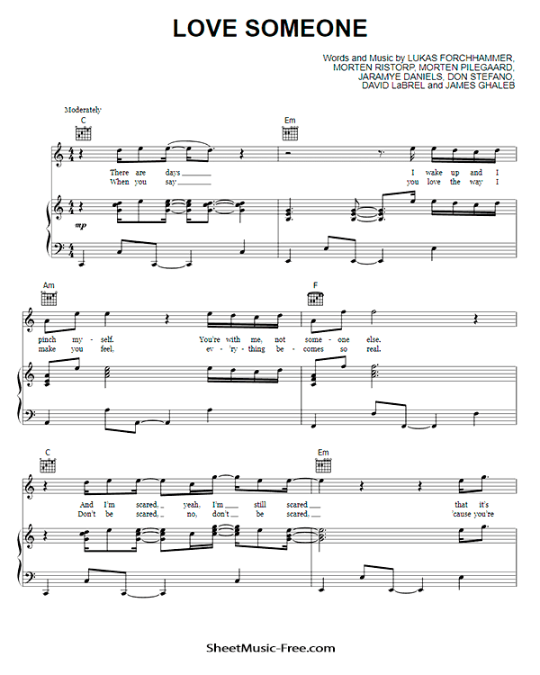 huevo Me gusta Restricción Love Someone Sheet Music Lukas Graham - ♪ SHEETMUSIC-FREE.COM