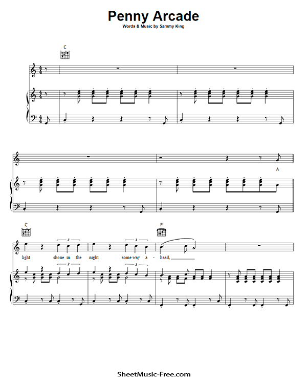 Penny Arcade Sheet Music PDF Roy Orbison Free Download