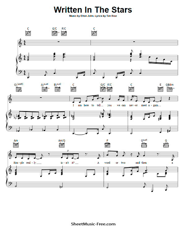Written In The Stars Sheet Music PDF Leann Rimes Free Download