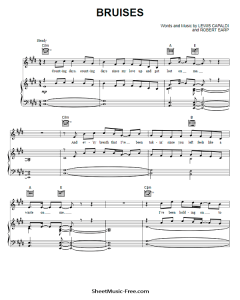 Bruises Sheet Music Lewis Capaldi - ♪ SHEETMUSIC-FREE.COM