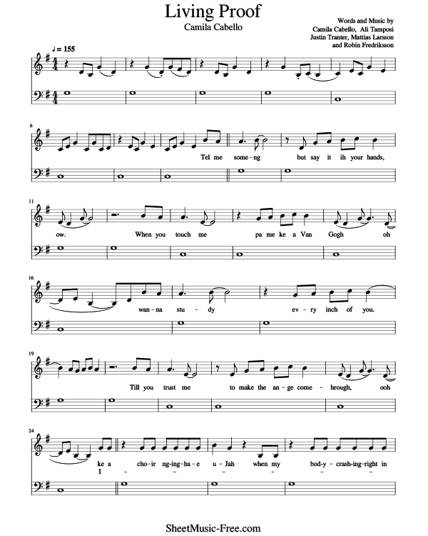 Living Proof Sheet Music PDF Camila Cabello Free Download