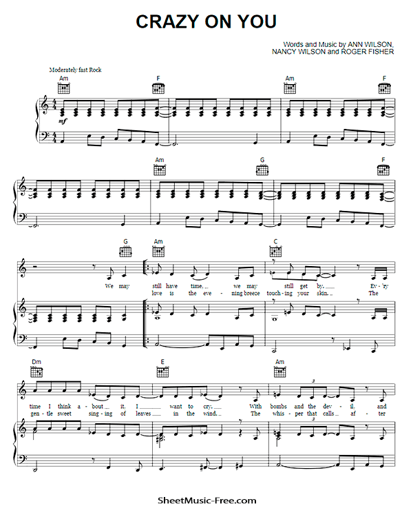 Crazy On You Sheet Music PDF Heart Free Download
