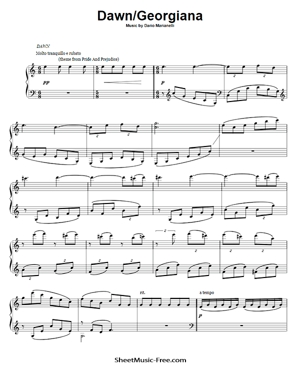 Dawn - Georgiana Sheet Music PDF Dario Marianelli Free Download