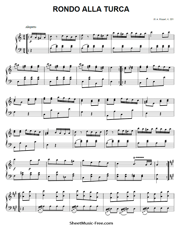 Rondo Alla Turca Sheet Music PDF Mozart Free Download