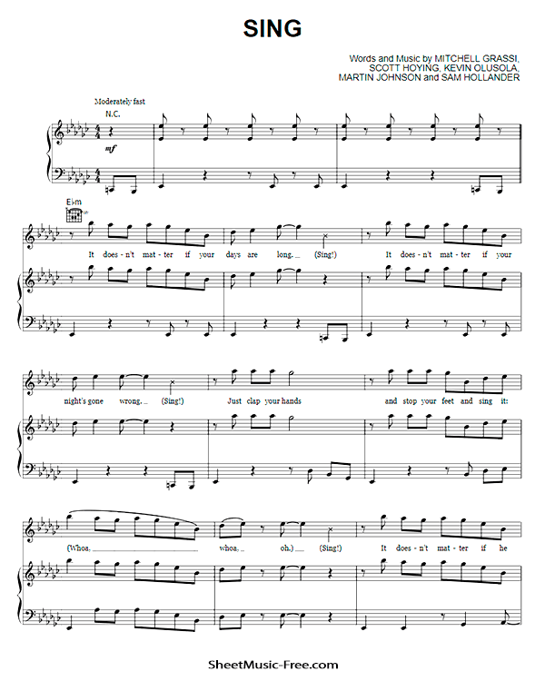 Sing Sheet Music PDF Pentatonix Free Download