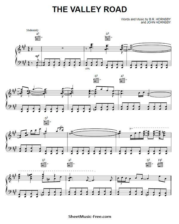 The Valley Road Sheet Music PDF Bruce Hornsby Free Download