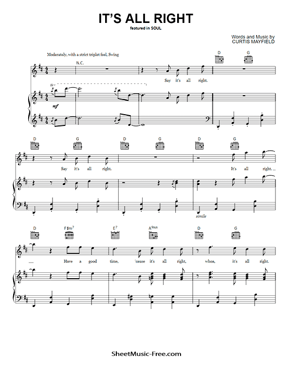 It's All Right Sheet Music PDF SOUL Free Download