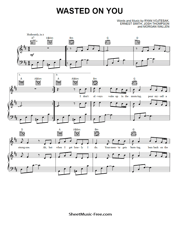 Wasted On You Sheet Music PDF Morgan Wallen Free Download Piano Sheet Music by Morgan Wallen. Wasted On You Piano Sheet Music Wasted On You Music Notes Wasted On You Music Score