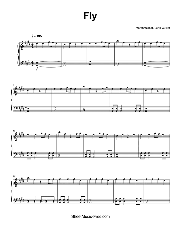 Fly Sheet Music PDF Marshmello Free Download Piano Sheet Music by Marshmello. Fly Piano Sheet Music Fly Music Notes Fly Music Score