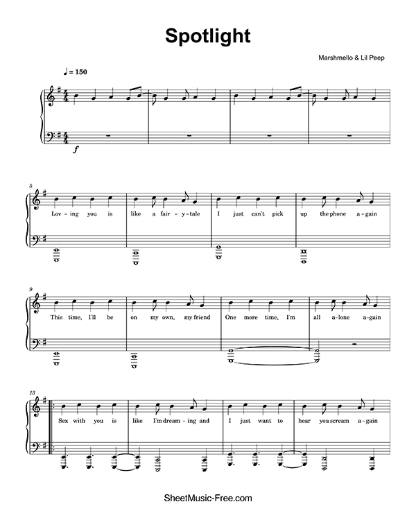 Spotlight Sheet Music PDF Marshmello Free Download Piano Sheet Music by Marshmello. Spotlight Piano Sheet Music Spotlight Music Notes Spotlight Music Score