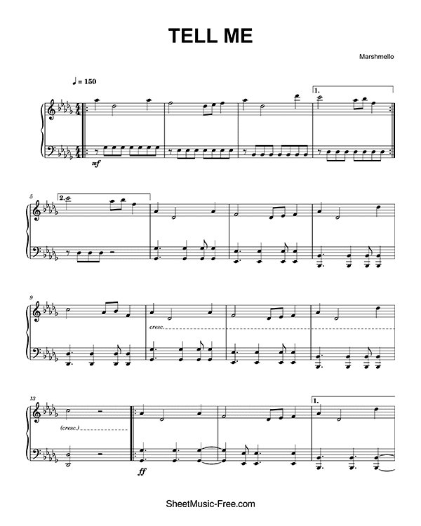 Tell Me Sheet Music PDF Marshmello Free Download Piano Sheet Music by Marshmello. Tell Me Piano Sheet Music Tell Me Music Notes Tell Me Music Score