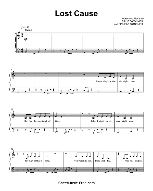 Lost Cause Sheet Music PDF Billie Eilish Free Download Piano Sheet Music by Billie Eilish. Lost Cause Piano Sheet Music Lost Cause Music Notes Lost Cause Music Score