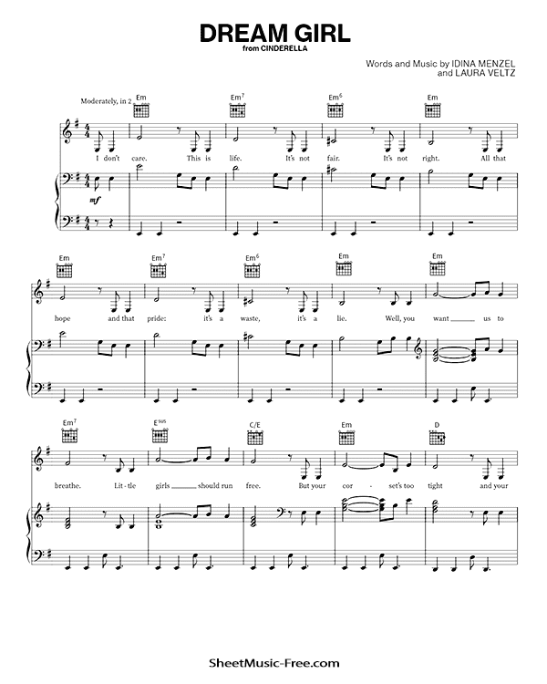 Dream Girl Sheet Music PDF Idina Menzel Free Download Piano Sheet Music by Idina Menzel. Dream Girl Piano Sheet Music Dream Girl Music Notes Dream Girl Music Score
