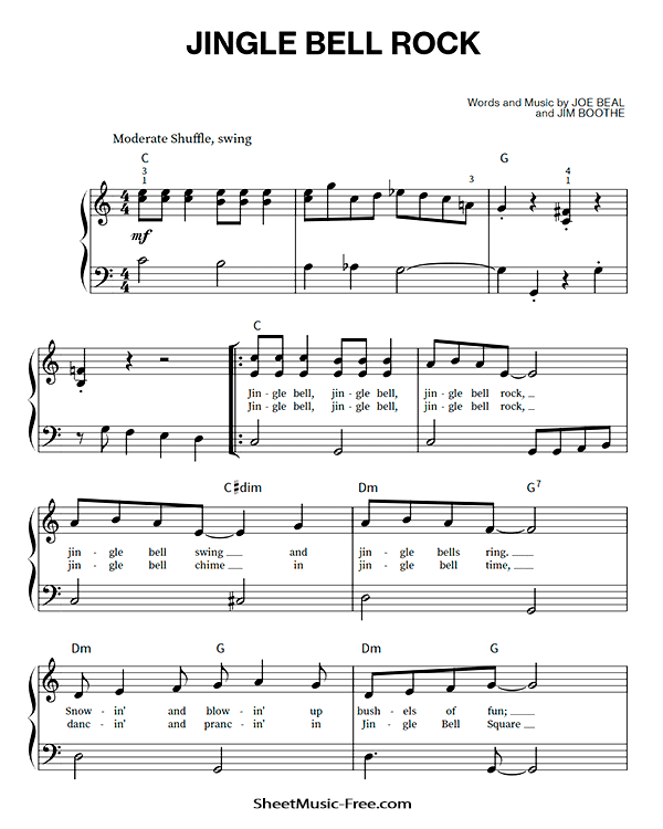 Rock Music Easy Piano - ♪ SHEETMUSIC-FREE.COM