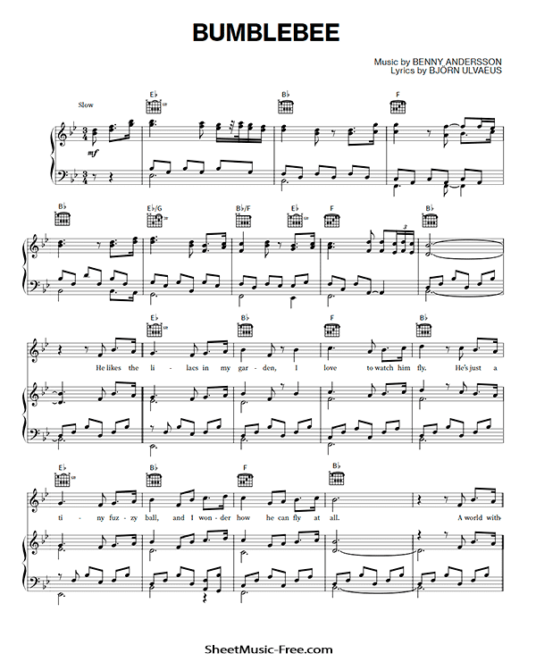 Bumblebee Sheet Music PDF ABBA Free Download Piano Sheet Music by ABBA. Bumblebee Piano Sheet Music Bumblebee Music Notes Bumblebee Music Score