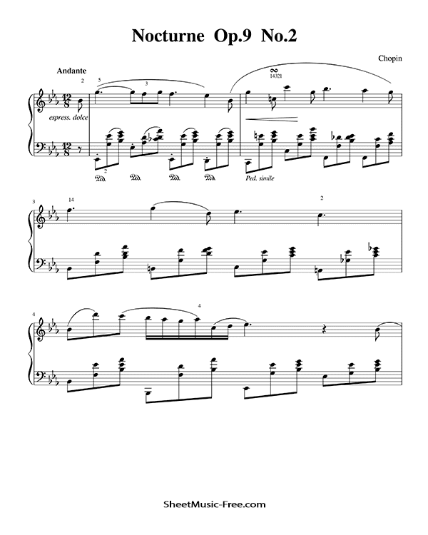 Grifo Susurro Morgue ▷ Nocturne Op 9 No 2 Sheet Music Chopin - ♪ SHEETMUSIC-FREE.COM
