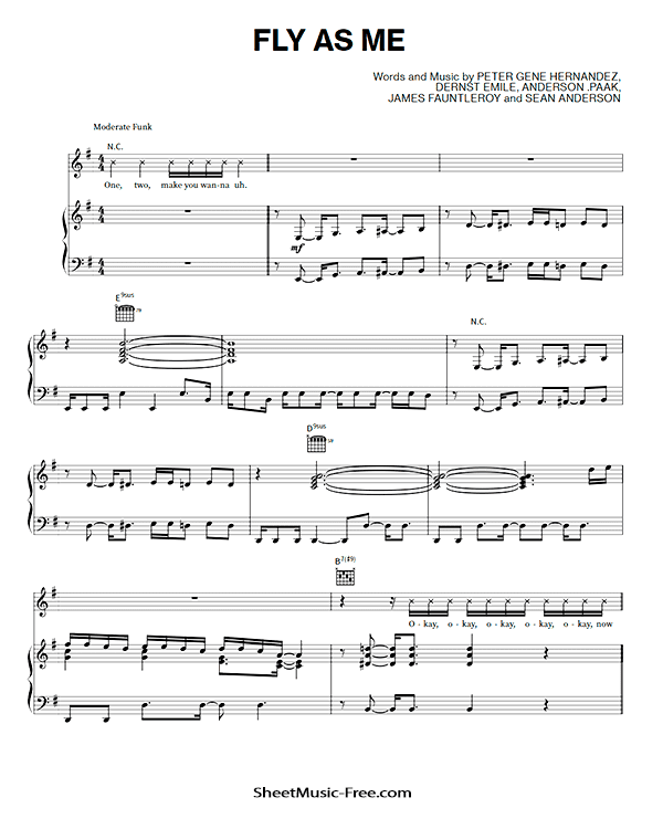Download Fly As Me Sheet Music PDF Bruno Mars, Anderson .Paak, Silk Sonic