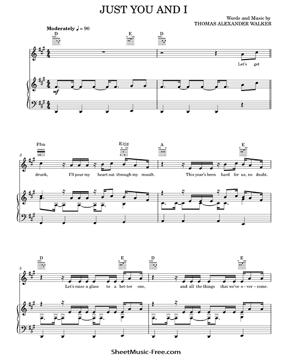 Just You and I Sheet Music PDF Tom Walker Free Download Piano Sheet Music by Tom Walker. Just You and I Piano Sheet Music Just You and I Music Notes Just You and I Music Score
