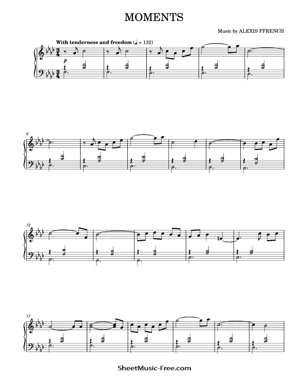 Moments Sheet Music PDF Alexis Ffrench Free Download Piano Sheet Music by Alexis Ffrench. Moments Piano Sheet Music Moments Music Notes Moments Music Score