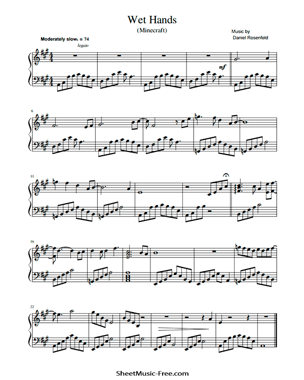 Wet Hands Sheet Music PDF Minecraft Free Download Piano Sheet Music by Minecraft. Wet Hands Piano Sheet Music Wet Hands Music Notes Wet Hands Music Score