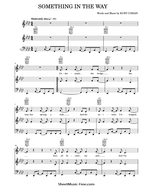 Something In The Way Sheet Music PDF Nirvana Free Download Piano Sheet Music by Nirvana. Something In The Way Piano Sheet Music Something In The Way Music Notes Something In The Way Music Score