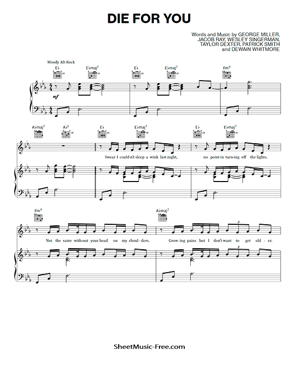 Die For You Sheet Music Joji PDF Free Download Piano Sheet Music by Joji. Die For You Piano Sheet Music Die For You Music Notes Die For You Music Score