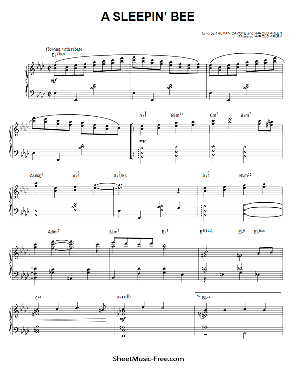 A Sleeping Bee Sheet Music Bill Evans PDF Free Download Piano Sheet Music by Bill Evans. A Sleeping Bee Piano Sheet Music A Sleeping Bee Music Notes A Sleeping Bee Music Score