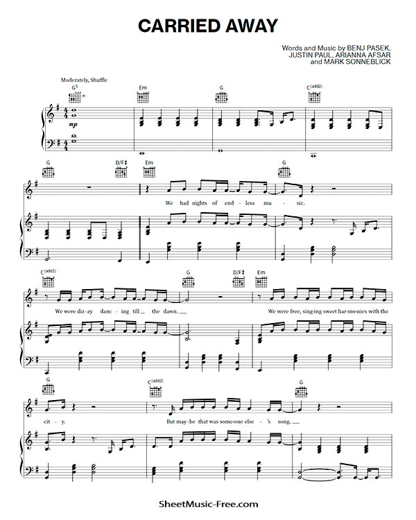 Download Carried Away Sheet Music PDF Shawn Mendes