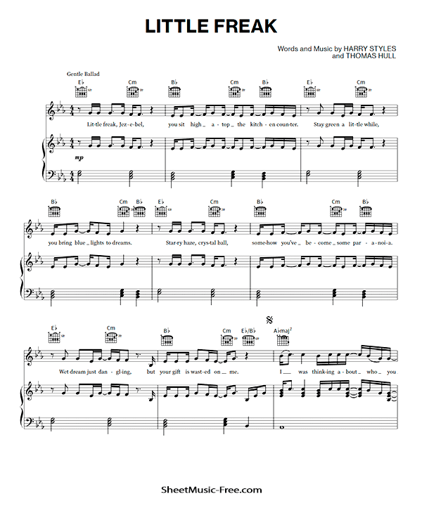 Little Freak Sheet Music Harry Styles PDF Free Download Piano Sheet Music by Harry Styles. Little Freak Piano Sheet Music Little Freak Music Notes Little Freak Music Score