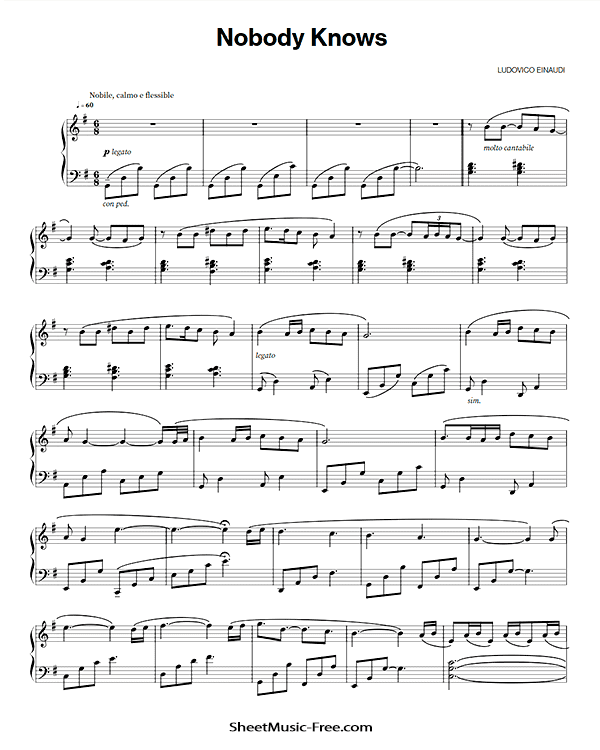 Nobody Knows Sheet Music Ludovico Einaudi PDF Free Download Piano Sheet Music by Ludovico Einaudi. Nobody Knows Piano Sheet Music Nobody Knows Music Notes Nobody Knows Music Score