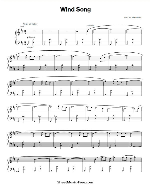 Wind Song Sheet Music Ludovico Einaudi PDF Free Download Piano Sheet Music by Ludovico Einaudi. Wind Song Piano Sheet Music Wind Song Music Notes Wind Song Music Score