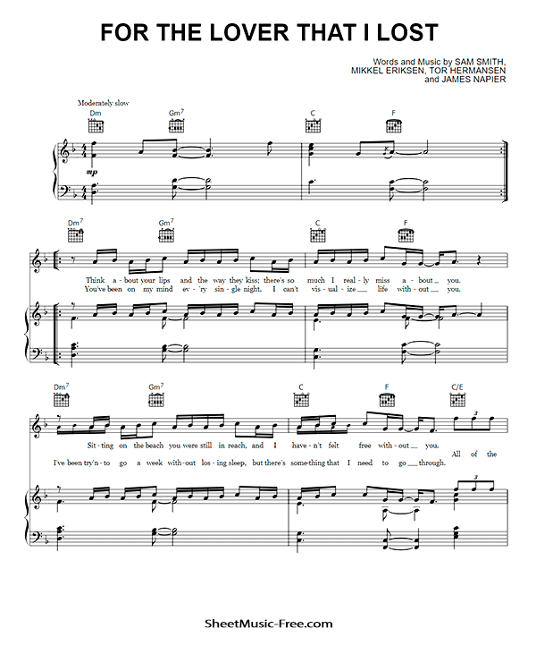 For The Lover That I Lost Sheet Music Sam Smith PDF Free Download Piano Sheet Music by Sam Smith. For The Lover That I Lost Piano Sheet Music For The Lover That I Lost Music Notes For The Lover That I Lost Music Score