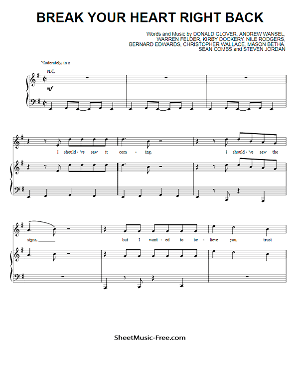 Break Your Heart Right Back Sheet Music Ariana Grande PDF Free Download Piano Sheet Music by Ariana Grande. Break Your Heart Right Back Piano Sheet Music Break Your Heart Right Back Music Notes Break Your Heart Right Back Music Score