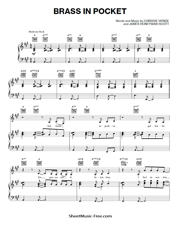 Brass In Pocket Sheet Music Pretenders PDF Free Download Piano Sheet Music by Pretenders. Brass In Pocket Piano Sheet Music Brass In Pocket Music Notes Brass In Pocket Music Score