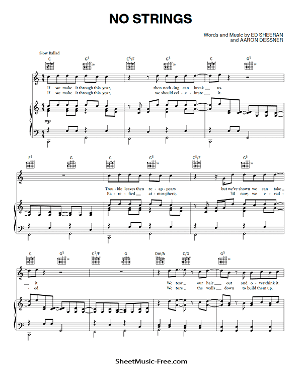 No Strings Sheet Music Ed Sheeran PDF Free Download Piano Sheet Music by Ed Sheeran. No Strings Piano Sheet Music No Strings Music Notes No Strings Music Score