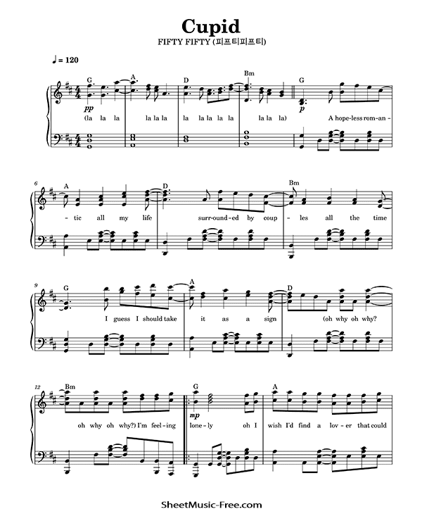 Cupid Sheet Music FIFTY FIFTY PDF Free Download Piano Sheet Music by FIFTY FIFTY. Cupid Piano Sheet Music Cupid Music Notes Cupid Music Score