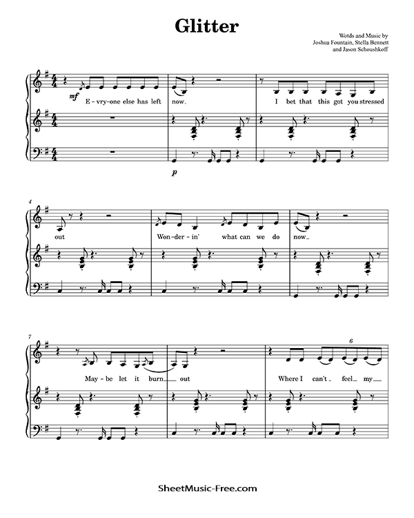 Glitter Sheet Music BENEE PDF Free Download Piano Sheet Music by BENEE. Glitter Piano Sheet Music Glitter Music Notes Glitter Music Score