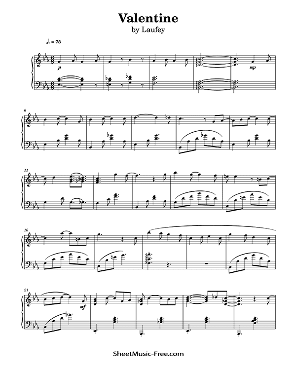 Valentine Sheet Music Laufey PDF Free Download Piano Sheet Music by Laufey. Valentine Piano Sheet Music Valentine Music Notes Valentine Music Score