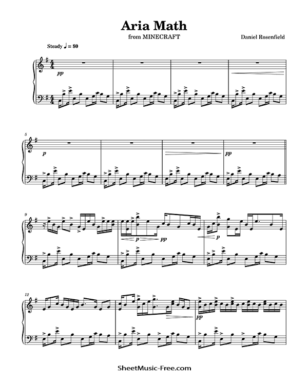 C418 Aria Math Sheet Music Minecraft PDF Free Download Piano Sheet Music by Minecraft. C418 Aria Math Piano Sheet Music C418 Aria Math Music Notes C418 Aria Math Music Score