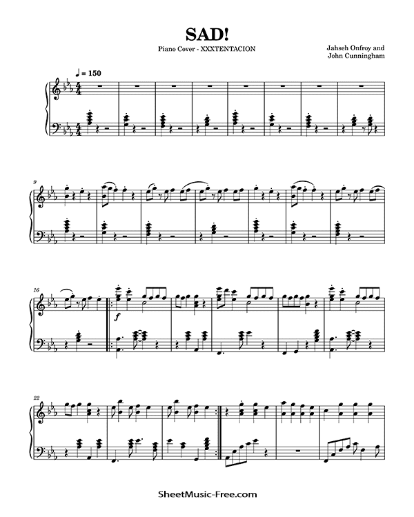 SAD! Sheet Music XXXTENTACION PDF Free Download Piano Sheet Music by XXXTENTACION. SAD! Piano Sheet Music SAD! Music Notes SAD! Music Score