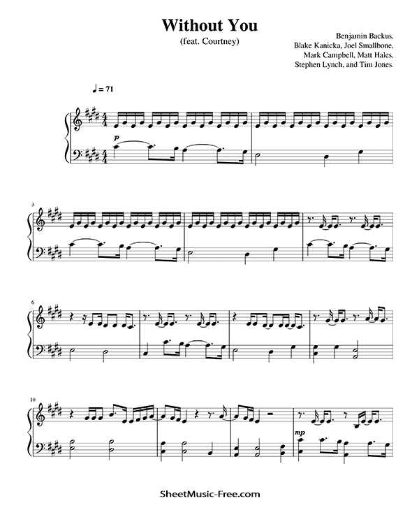 Without You Sheet Music For King and Country PDF Free Download Piano Sheet Music by For King and Country. Without You Piano Sheet Music Without You Music Notes Without You Music Score